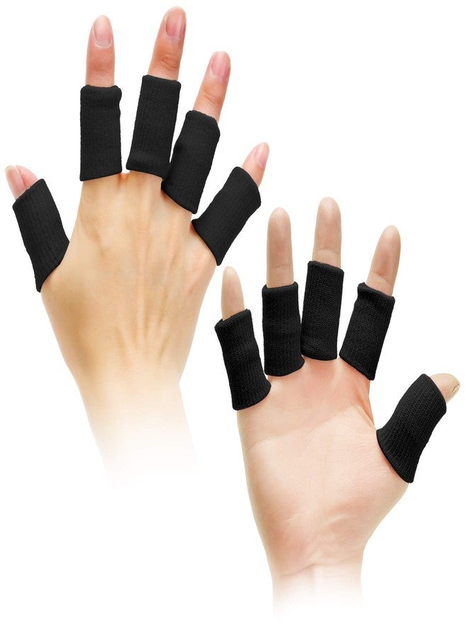 Senkary 20 Pieces Finger Compression Sleeves Elastic Finger Protectors Thumb Splint Brace for Arthritis Pain Relief, Basketball Sport (Black) - Image 5